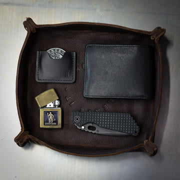 Leather Valet Tray - Cognac Valet Tray Ironsmith® 