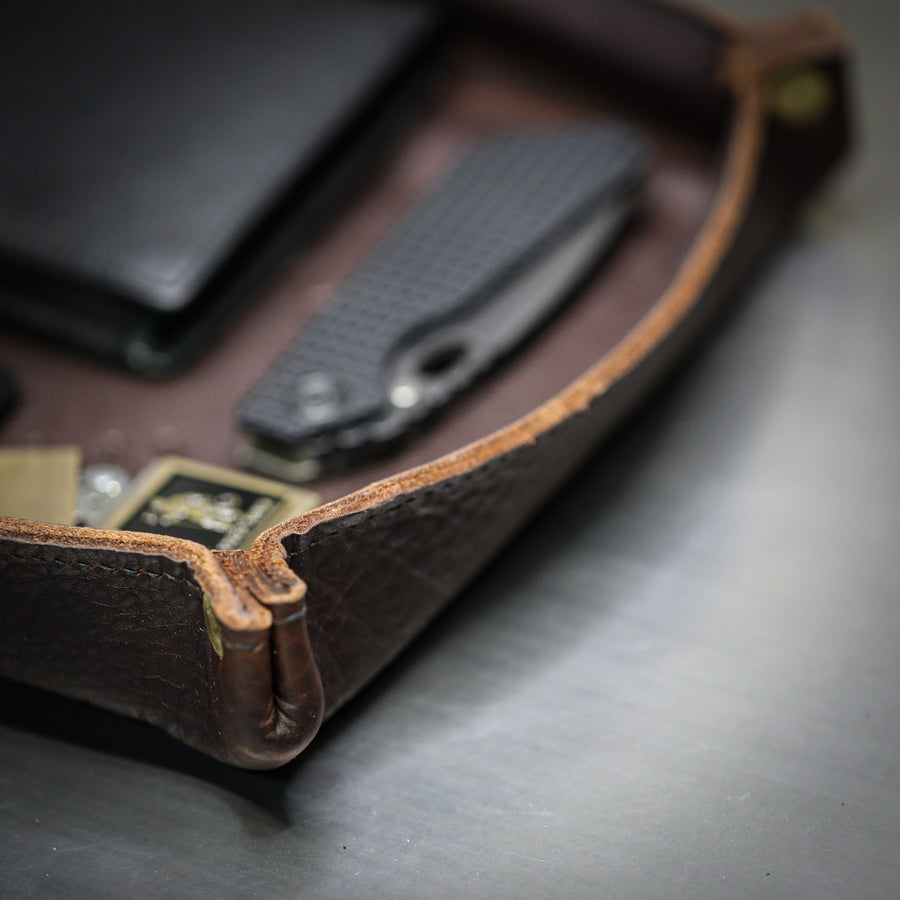 Leather Valet Tray - Cognac Valet Tray Ironsmith® 